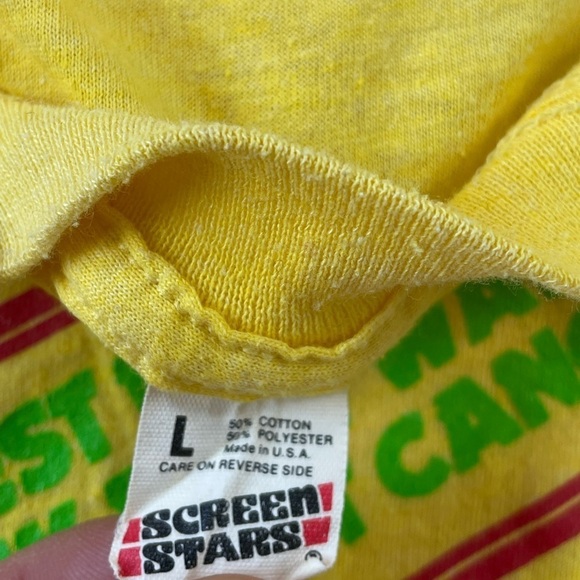 Vintage West Port Plaza 5K Run / Walk Against Cancer 1989 Screen Stars T-Shirt - Picture 6 of 11